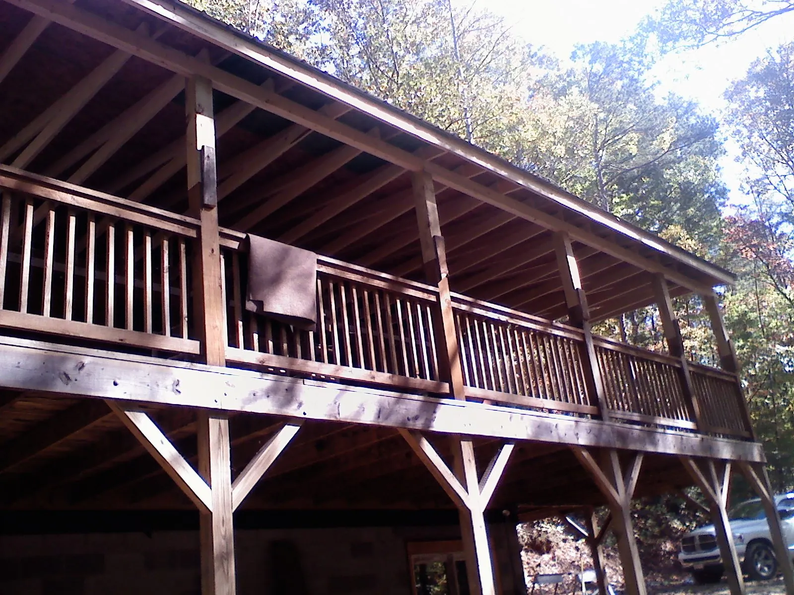 Timber framing under a new elevated porch and deck — Roof Leak Repair in Goehner by Roofing Brothers
